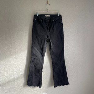 Madewell Cali Demi Boot in Washed Black with Raw Hem